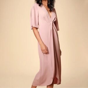 Blush Pink Midi Dress